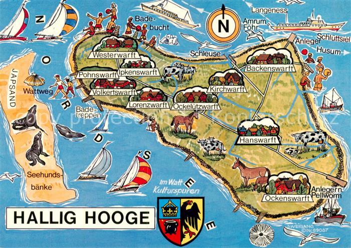 Hallig Hooge uebersichtskarte