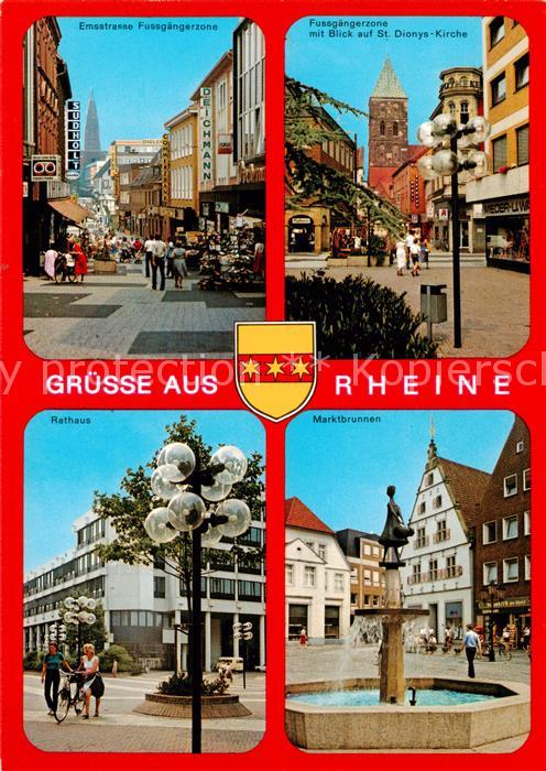 Rheine Emsstrasse Dionys Kirche Rathaus Marktbrunnen