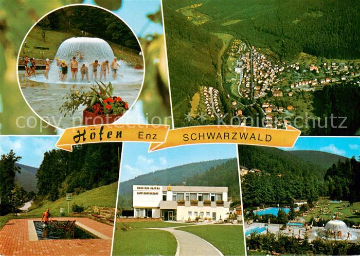 Hoefen Enz Schwallbrause Fliegeraufnahme Wassertretanlage Haus des Gastes Panora