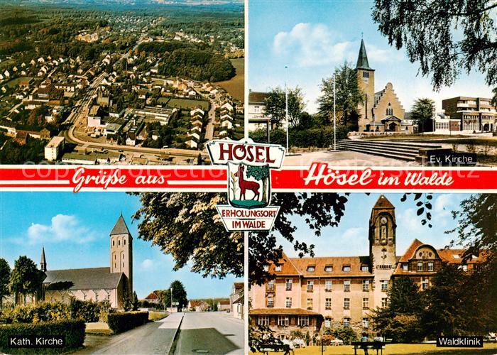 Hoesel Ratingen Fliegeraufnahme Waldklinik Ev Kirche Kath Kirche Waldklinik