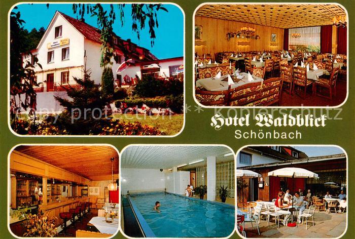 Schoenbach Dillkreis Hotel Waldblick Restaurant Bar Hallenbad Terrasse