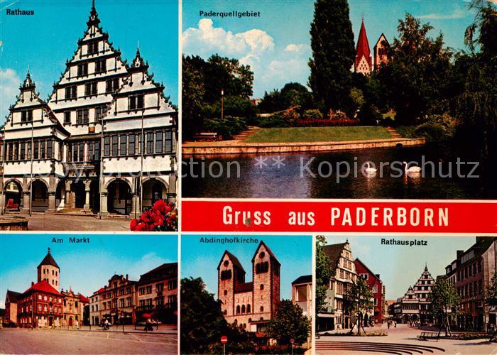 Paderborn Rathaus Paderquellgebiet Am Markt Abdinghofkirche Rathausplatz