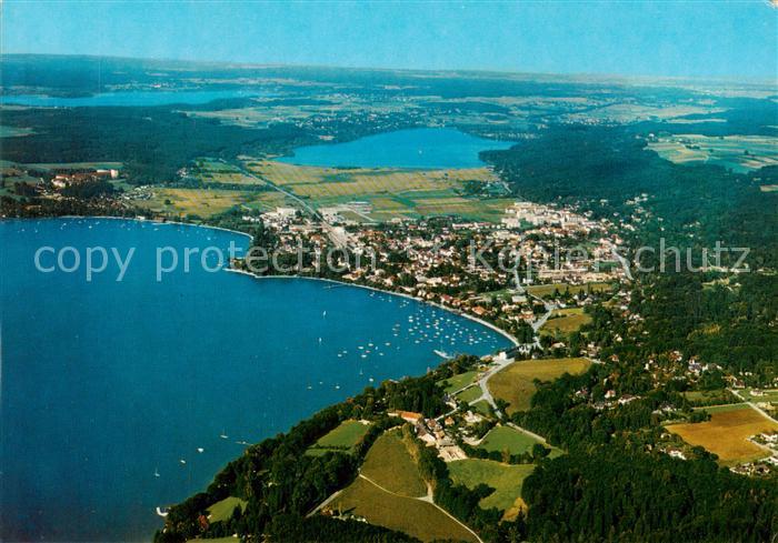 Herrsching Ammersee Fliegeraufnahme mit Pilsen und Woerthsee