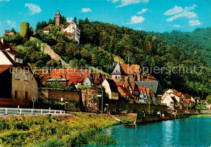 Hirschhorn Neckar Schloss Hotel auf der Burg Neckarpartie