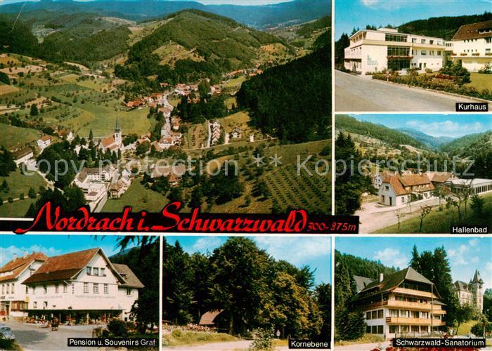 Nordrach Fliegeraufnahme Kurhaus Halltenbad Pension Souvenirs Graf Kornebene Sch