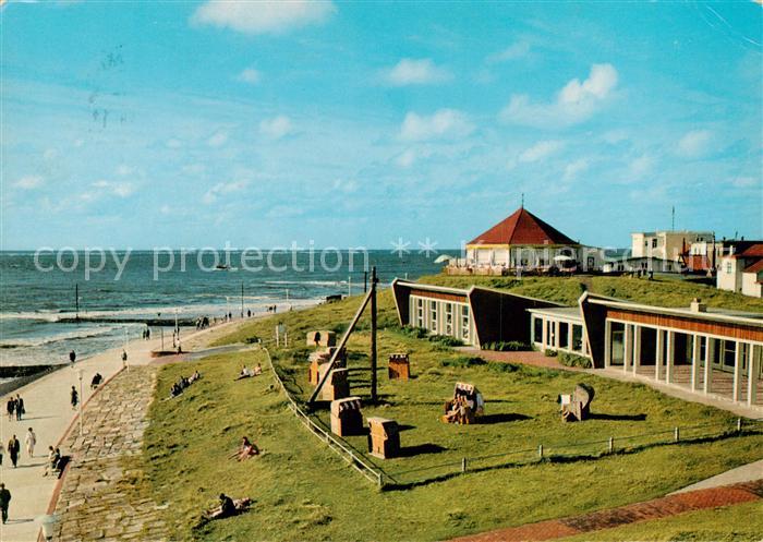 Norderney Nordseebad Marienhoehe mit Liegehalle und Promenade am Westbad