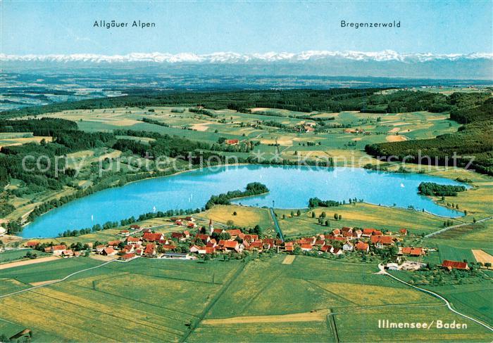 Illmensee Fliegeraufnahme mit Allgaeuer Alpen