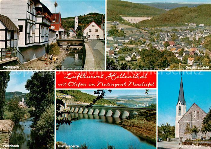 Hellenthal Eifel Prethbach Panorama Oleftalsperre Kath Kirche