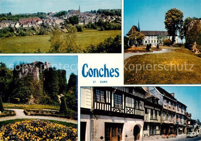 Conches-en-Ouche Panorama Schlosspark Strassenpartie