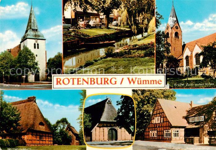 Rotenburg Wuemme Stadtkirche Am Wasser Kirche Zum guten Hirten Heimatmuseum Juge