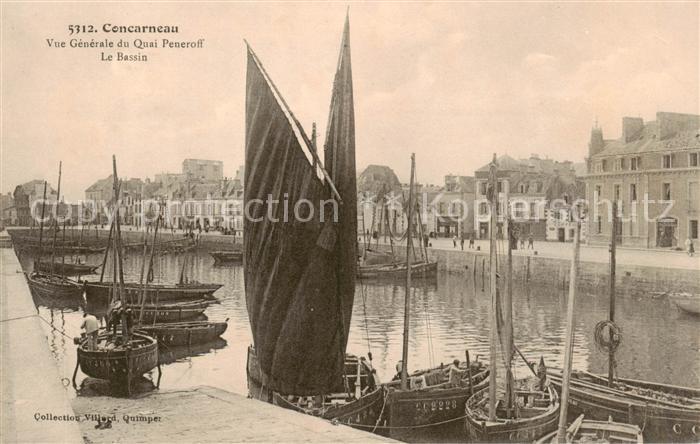 Concarneau 29 Finistere Vue Generale du Quai Peneroff le bassin bateaux