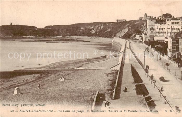 Saint-Jean-de-Luz Un coin de plage Boulevard Thiers et Pointe Sainte Barbe