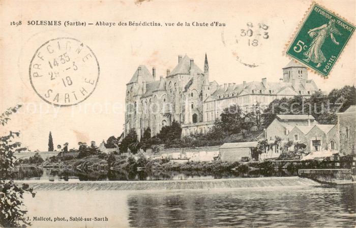 Solesmes 72 Sarthe Abbaye des Bénédictins vue de la Chute d Eau