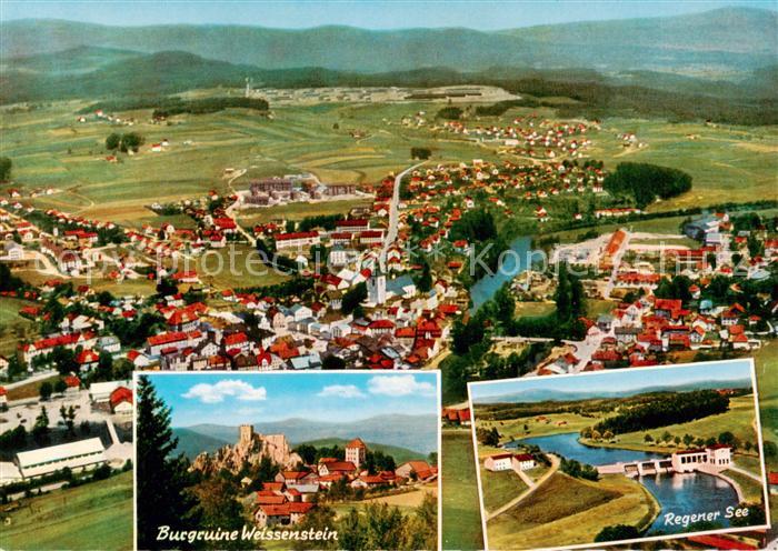 Regen Fliegeraufnahme Burgruine Weissenstein Regener See