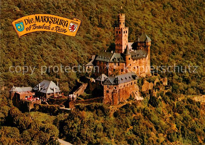 Braubach Rhein Die Marksburg Fliegeraufnahme