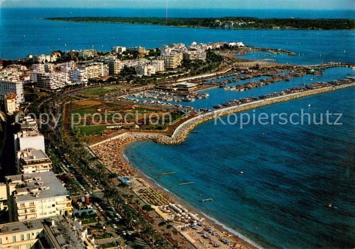 Cannes 06 Vue par avion de la Croisette des plage du Port Pierre Canto