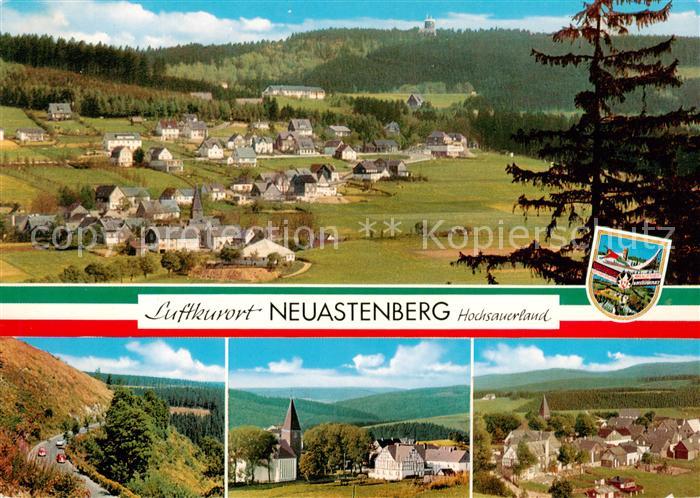 Neuastenberg Panorama Teilansichten mit Kirche