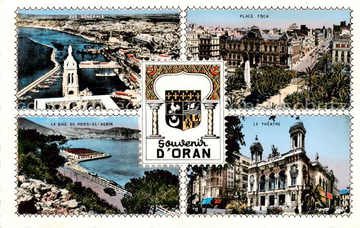 Oran Algerie Vue generale Place Foch La Baie de Mers El Kebir Le Theatre