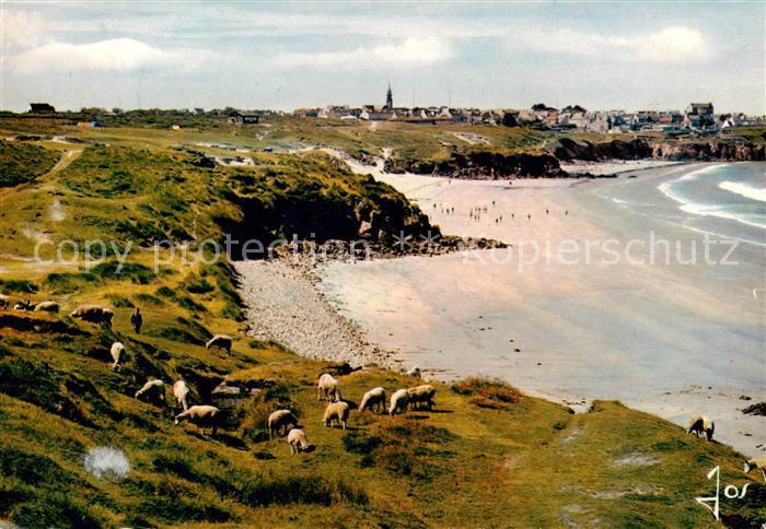 Le Conquet 29 Finistere Vue generale la Plage des Blancs Sablons et ses falaises