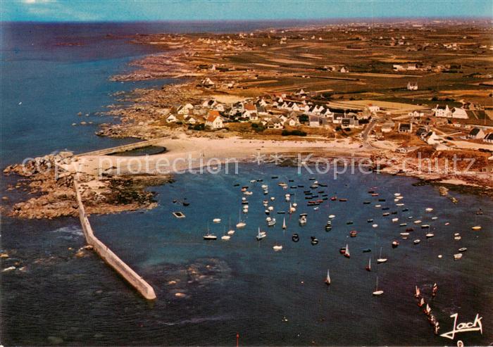 Plouescat Le port et la plage Pars Guen Vue aerienne