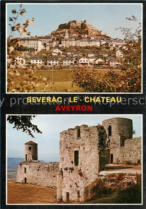 Severac-le-Chateau Vue partielle du bourg Les ruines du chateau