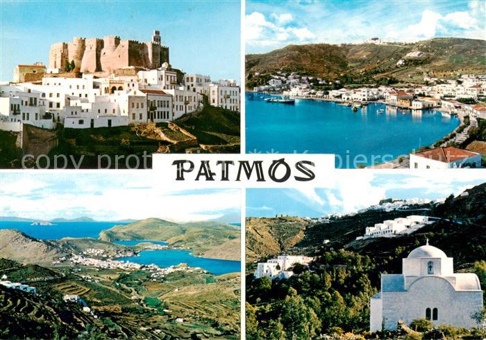 Patmos Sporaden Dodekanes Festung Panorama Kirche