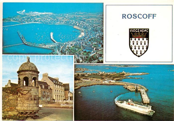Roscoff Vue aerienne du port Tourelle de Marie Stuart Le Prince de Bretagne assu