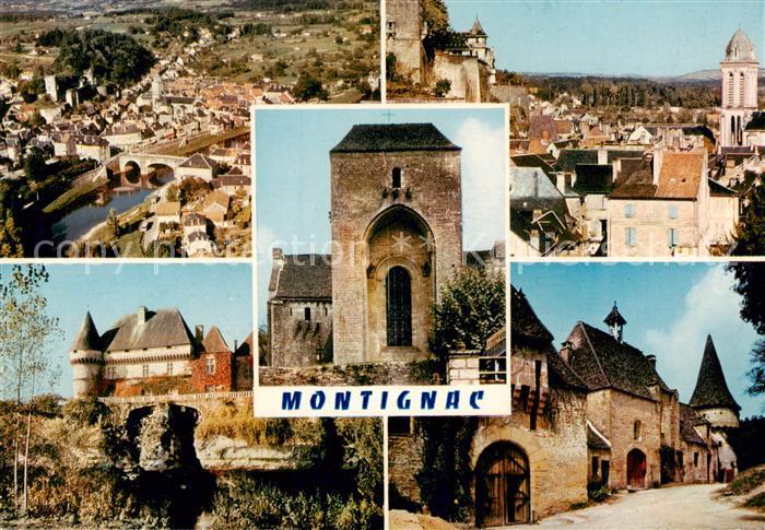 Montignac Dordogne Vue d’ensemble Le Chateau et l’Eglise Saint Amand de Coly Cha