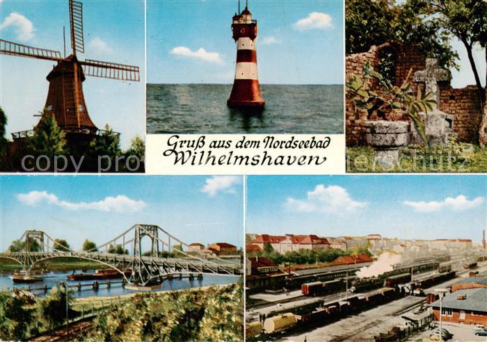 Wilhelmshaven  CITY Kappehoerner Muehle Leuchtturm Roter Sand Banter Ruine Kais