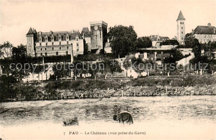 Pau 64 Le Chateau vue prise du Gave
