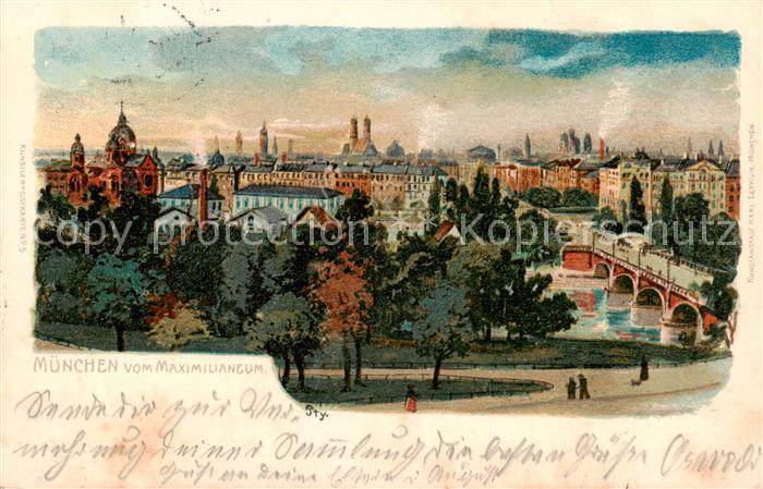 Muenchen Bayern Blick vom Maximilianeum