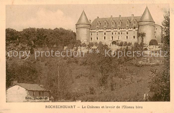 Rochechouart Le Chateau et lavoir de l’Oiseau bleu