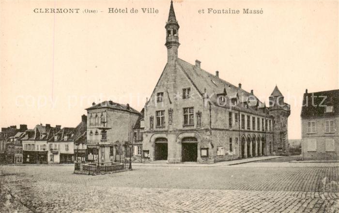Clermont 60 Oise Hotel de Ville et Fontaine Masse