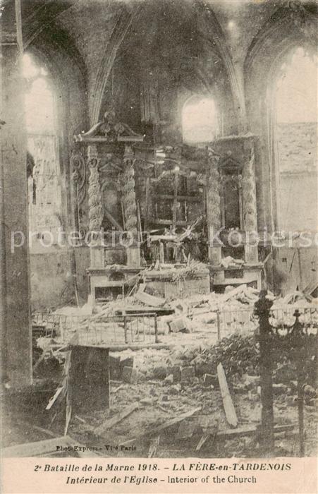 Fere-en-Tardenois 2e Bataille de la Marne 1918 Interieur de l’Eglise