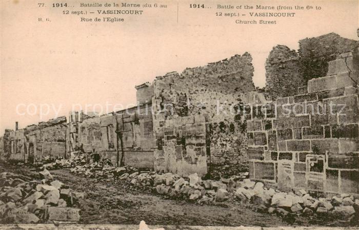 Vassincourt Bataille de la Marne Rue de l'Eglise