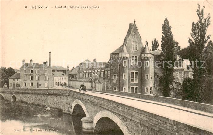 La Fleche 72 Sarthe Pont et Chateau des Carmes