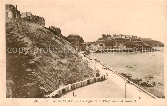 Granville 50 Manche La digue et la Plage de Plat Gousset