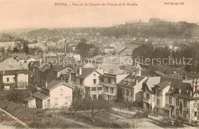 Epinal 88 Vosges Vue sur le Chemin des Princes et la Moselle