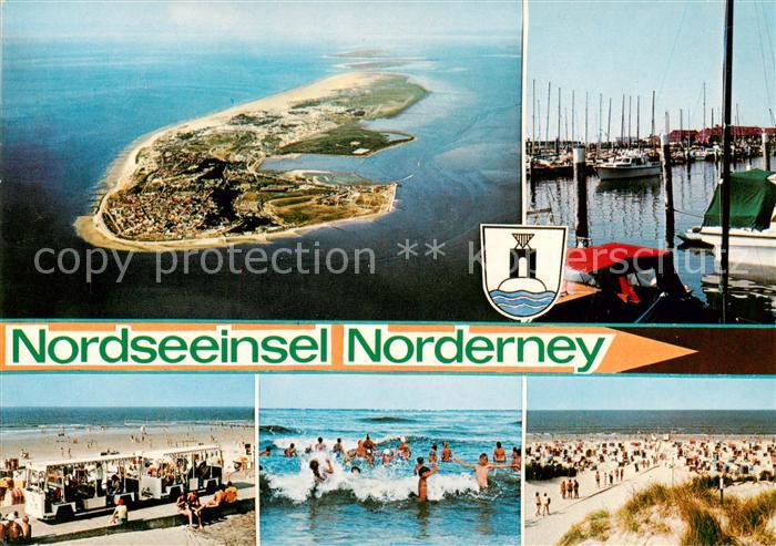 Norderney Nordseebad Fliegeraufnahme Bootshafen Strandpartien