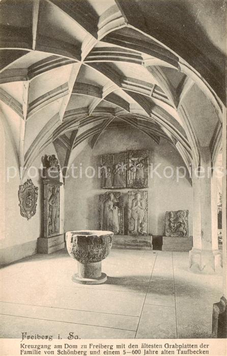 Freiberg  Sachsen Dom Kreuzgang mit Grabplatten