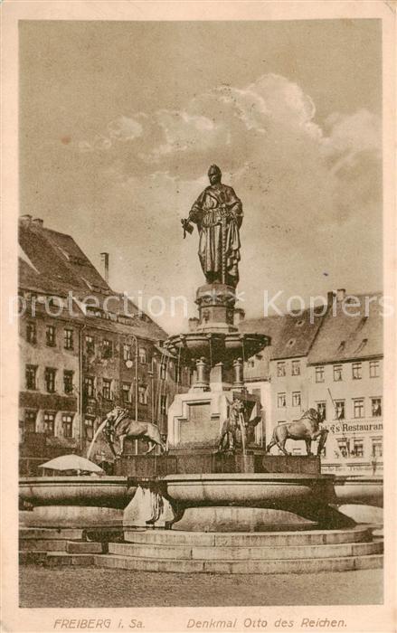 Freiberg  Sachsen Denkmal Otto des Reichen Feldpost
