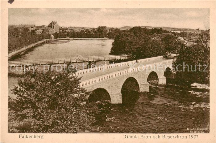 Falkenberg Sweden Gamla Bron och Reservbron 1927