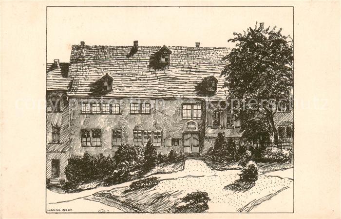 EISENACH Thueringen Bachhaus Vorderseite Federzeichnung