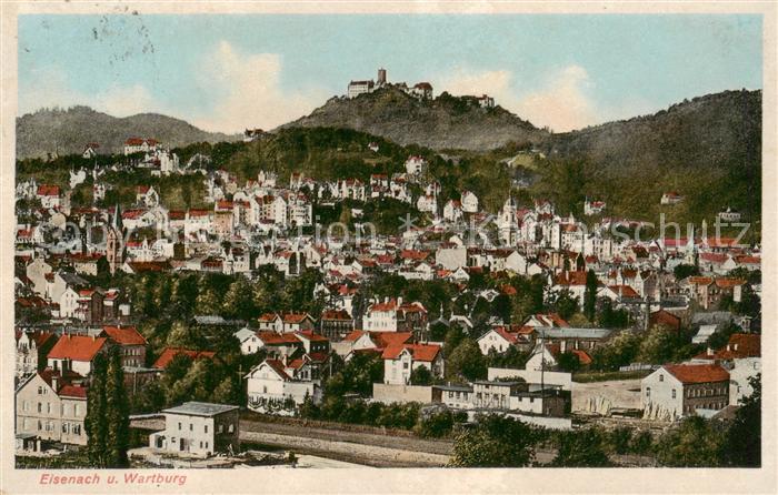 EISENACH Thueringen Stadtblick mit Wartburg