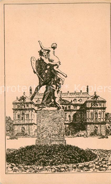 Dresden Elbe Palais im Grossen Garten Zeichnung