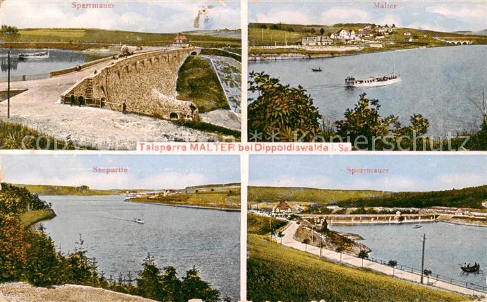 Talsperre Malter Sperrmauer Panorama Seepartie