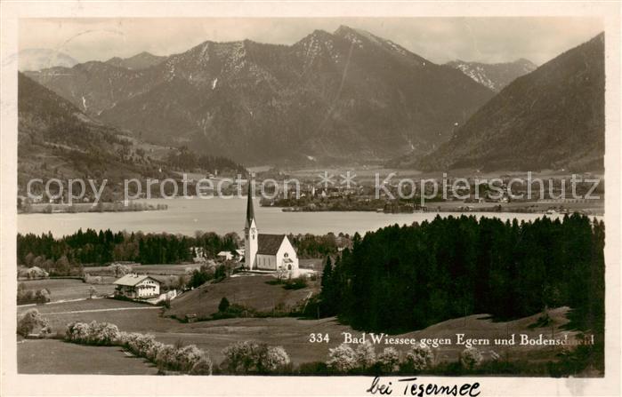 Bad Wiessee Panorama Blick gegen Egern und Bodenschneid Alpen