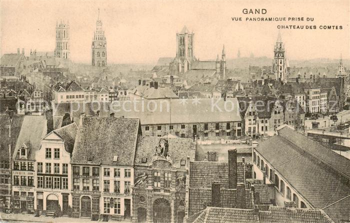 Gand Belgien Vue panoramique prise du Chateau des Comtes