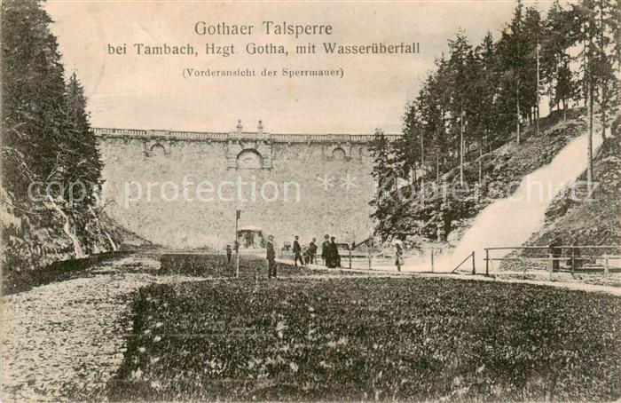 Gotha  Thueringen Gothaer Talsperre bei Tambach Hzgt Gotha mit Wasserueberfall