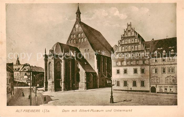 Freiberg  Sachsen Dom mit Albert Museum und Untermarkt